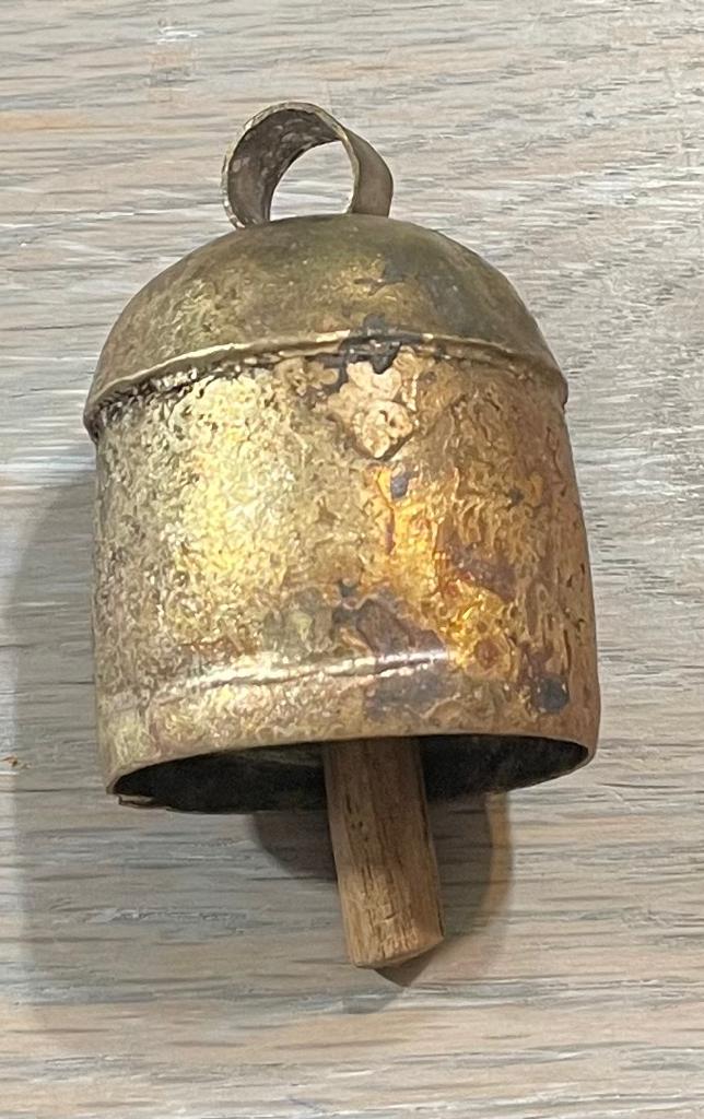 big heavy solid brass bell without clapper, vintage farm dinner bell or old  ship's bell