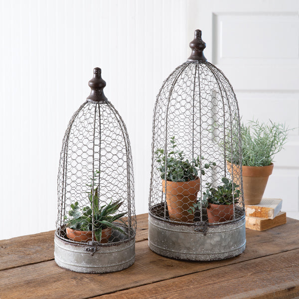 Chicken Wire Cloches (Set of 2)