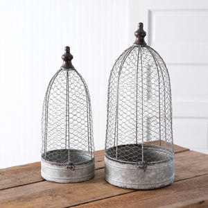 Chicken Wire Cloches (Set of 2)