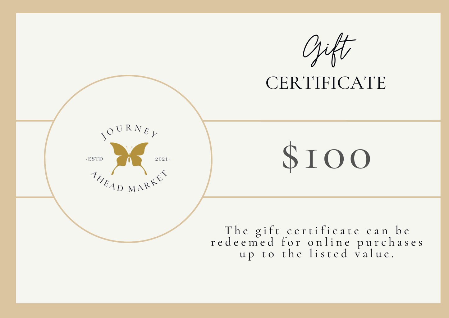 Journey Ahead Market Gift Certificate