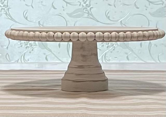 Beaded Distressed Cake Stand