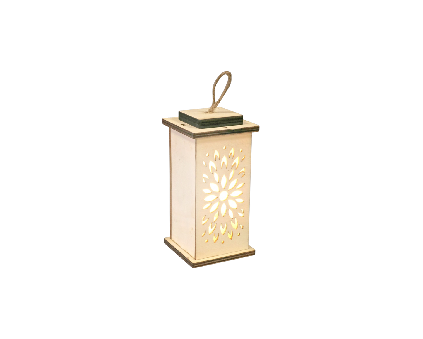 Hanging Wood Cut-Out LED Lanterns in Scroll, Floral and Cross Patterns