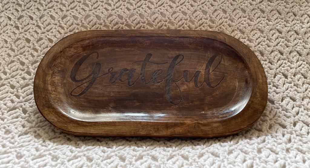 Grateful Wooden Dough Bowl