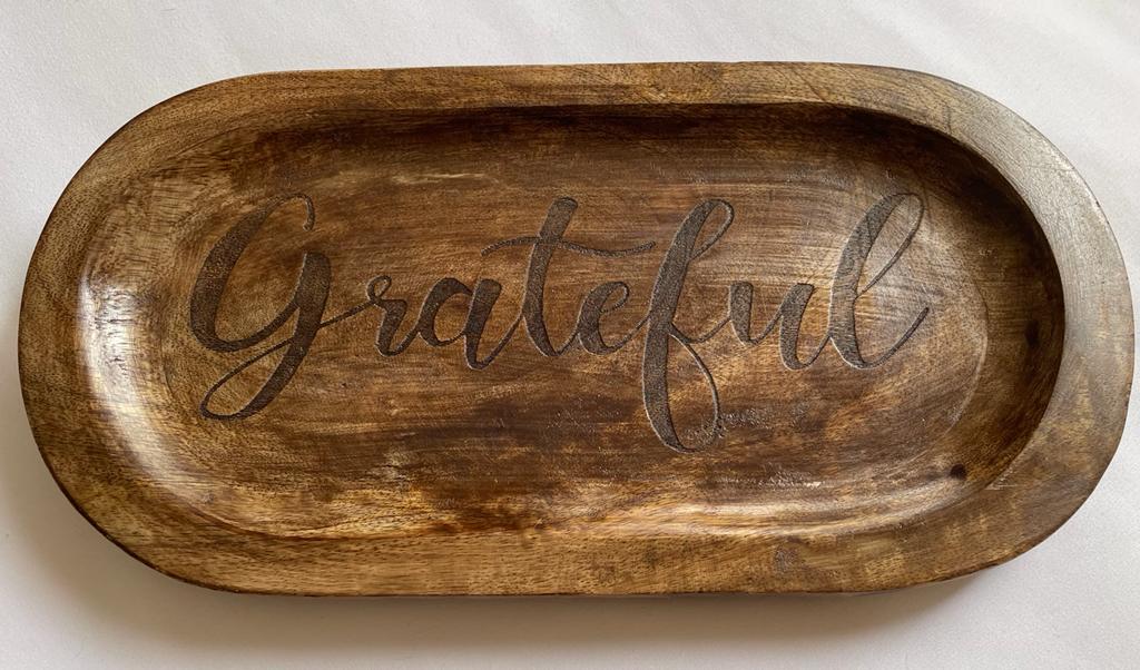 Grateful Wooden Dough Bowl