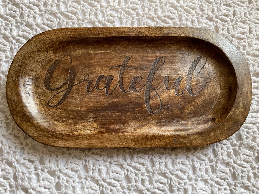 Grateful Wooden Dough Bowl