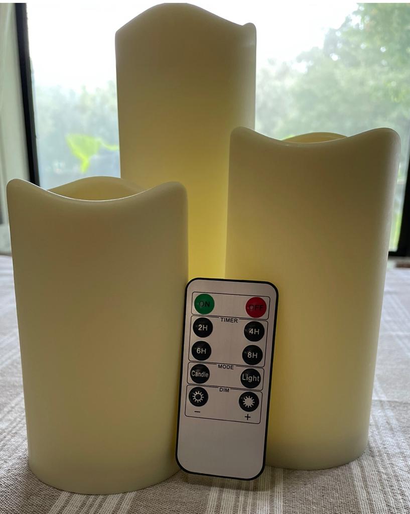 LED Candles (Set of 3) Remote Included