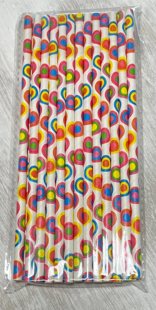 Paper Straws in Bright Primary Colors (Packs of 25)