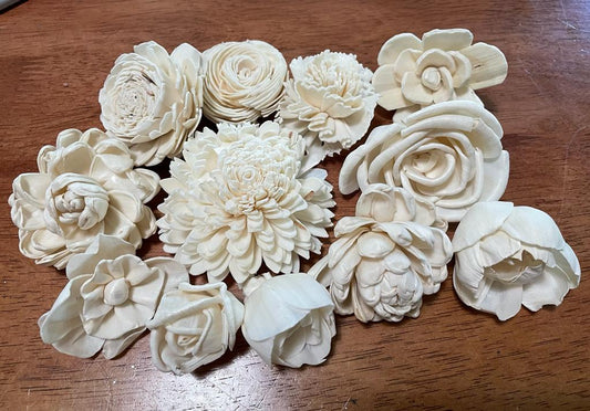 The All Natural - Wooden Flower Blossoms in Bundles