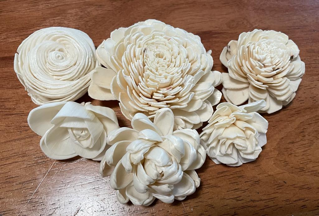 The All Natural - Wooden Flower Blossoms in Bundles