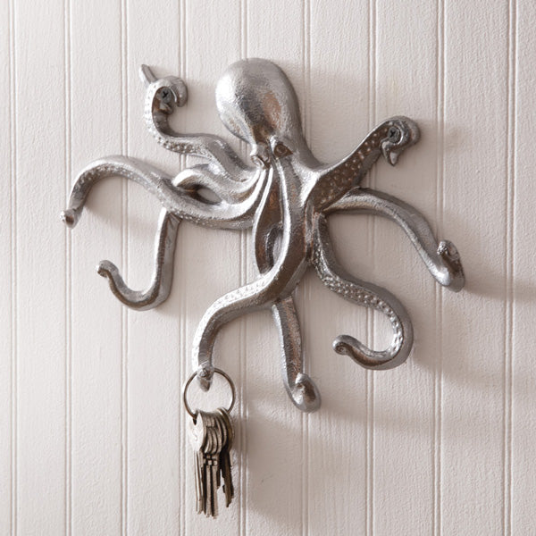 Metal Octopus Wall Hooks - Set of 2