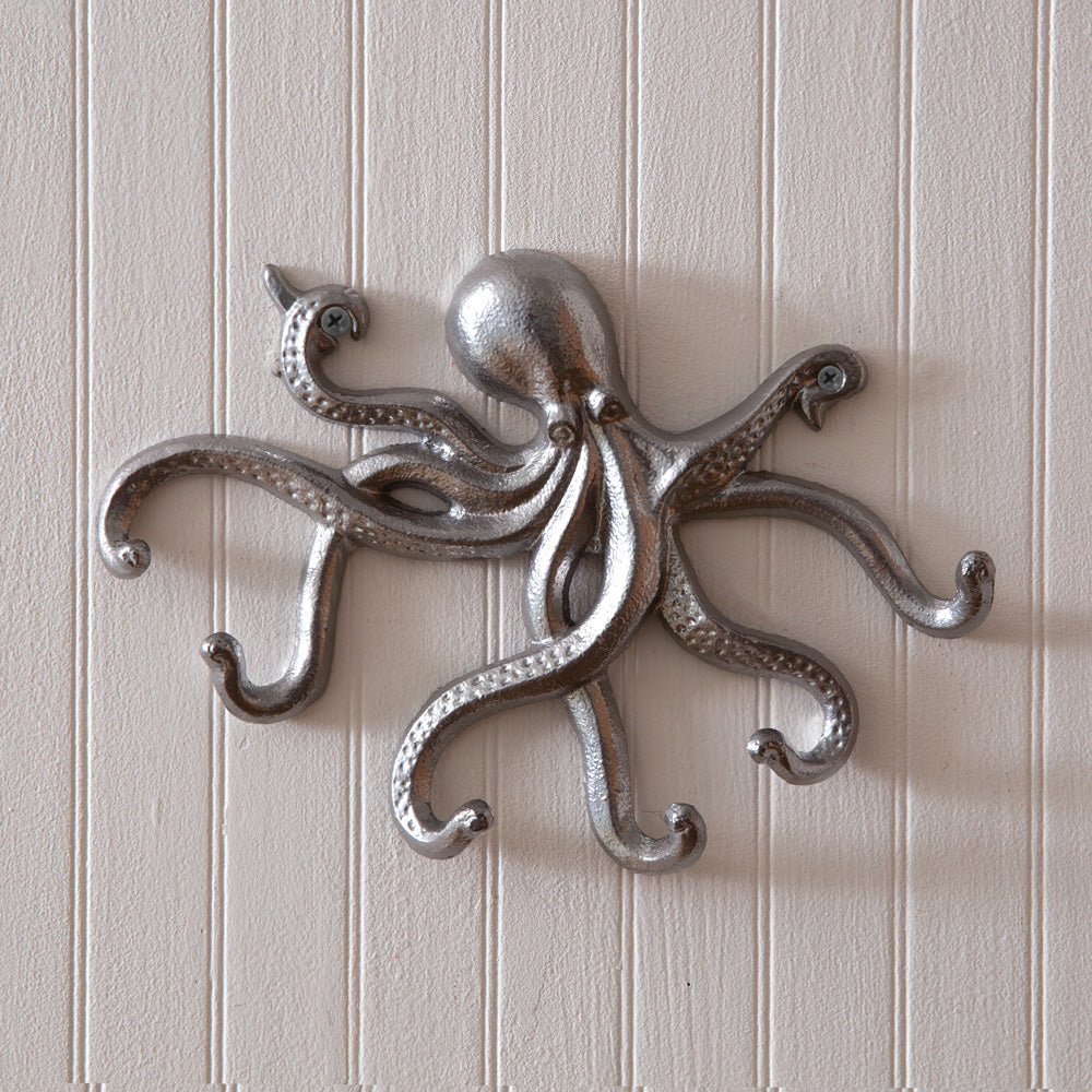 Metal Octopus Wall Hooks - Set of 2