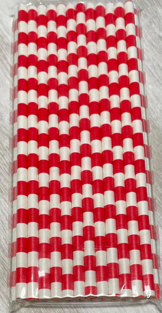 Paper Straws in Bright Primary Colors (Packs of 25)