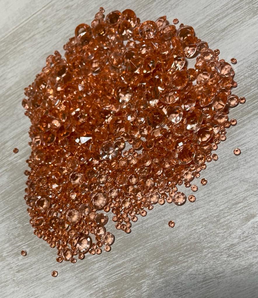 Rose Gold Faceted Acrylic Crystal Diamond Gem Confetti