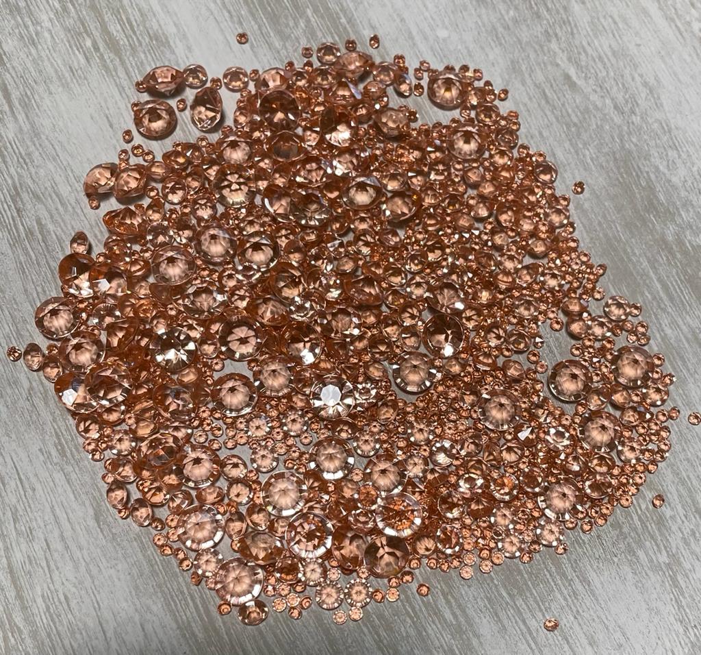 Rose Gold Faceted Acrylic Crystal Diamond Gem Confetti