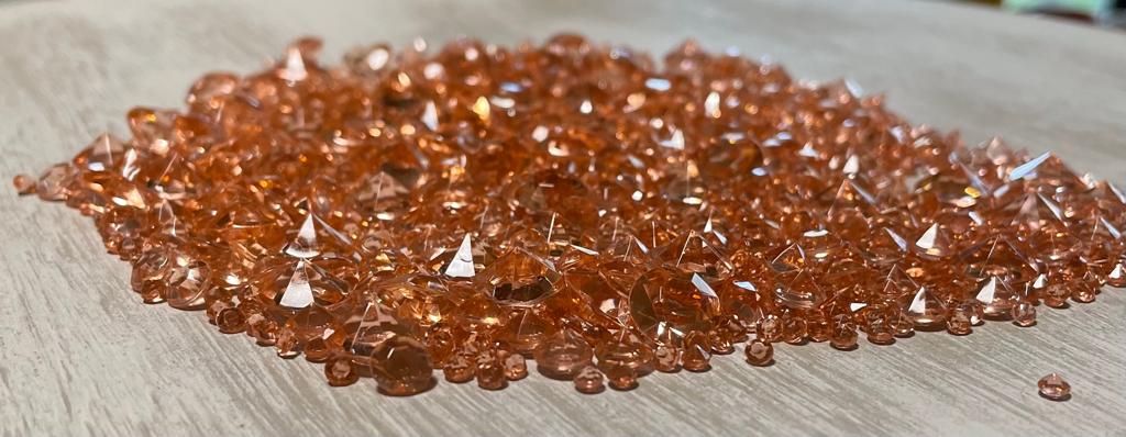 Rose Gold Faceted Acrylic Crystal Diamond Gem Confetti