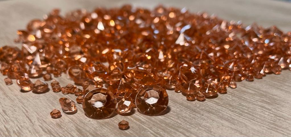 Rose Gold Faceted Acrylic Crystal Diamond Gem Confetti