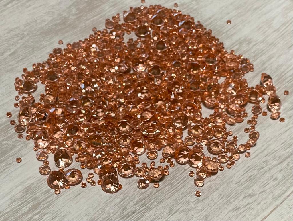 Rose Gold Faceted Acrylic Crystal Diamond Gem Confetti