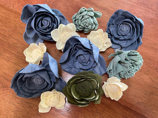 The Starry Night - Wooden Flower Blossoms in Bundles