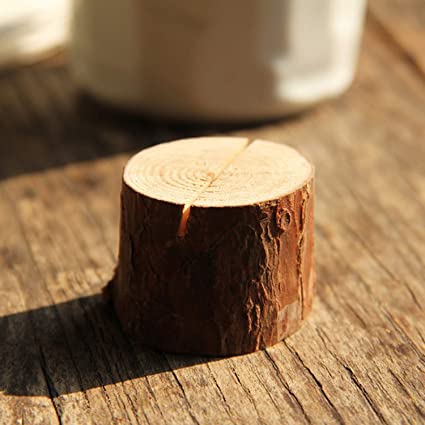 Natural Wood Placeholders with Bark